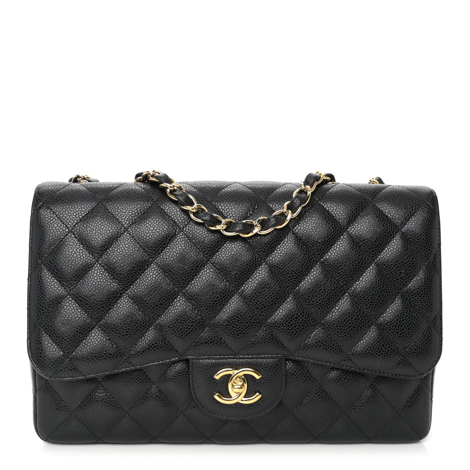 Chanel Caviar Quilted Jumbo Single Flap Black 1 of 11