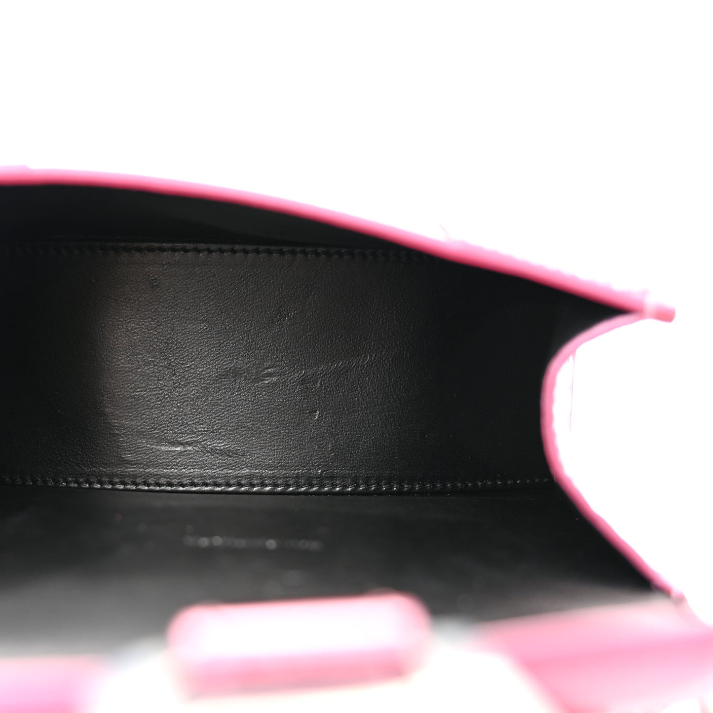 Metallic Shiny Calfskin Crocodile Embossed Hourglass Top Handle Bag XS Pink