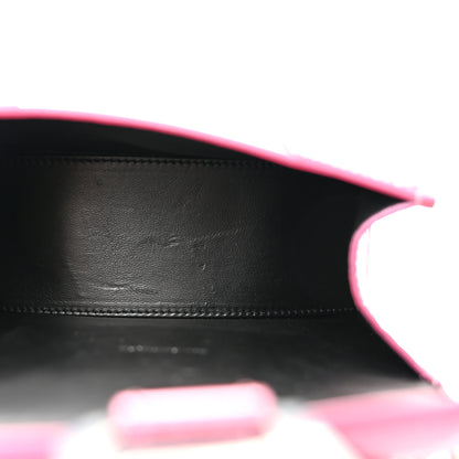 Balenciaga Metallic Shiny Calfskin Crocodile Embossed Hourglass Top Handle Bag XS Pink 5 of 16