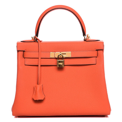 Hermes Togo Kelly Retourne 28 Orange Poppy 1 of 31