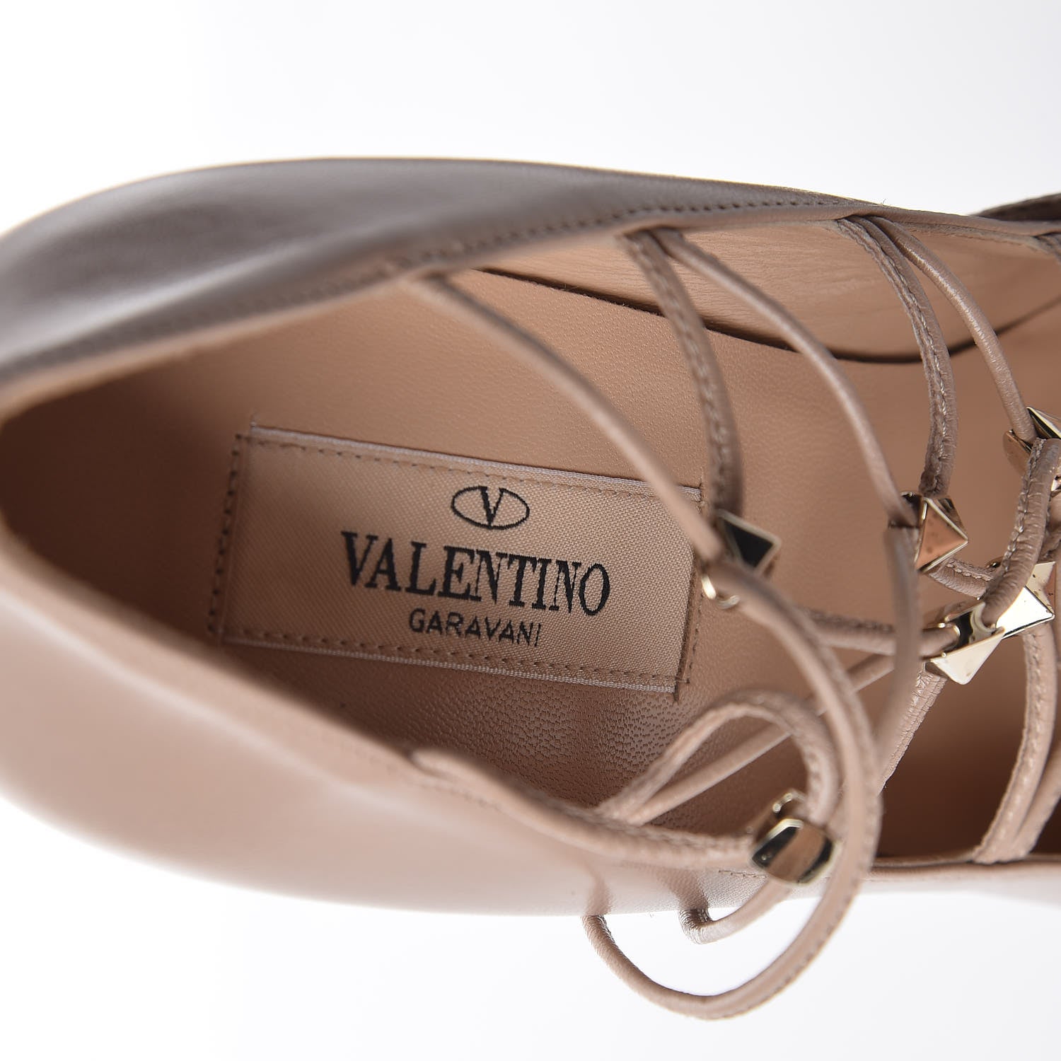 Valentino Garavani Nappa Lace Up Pumps 36.5 Beige 7 of 13
