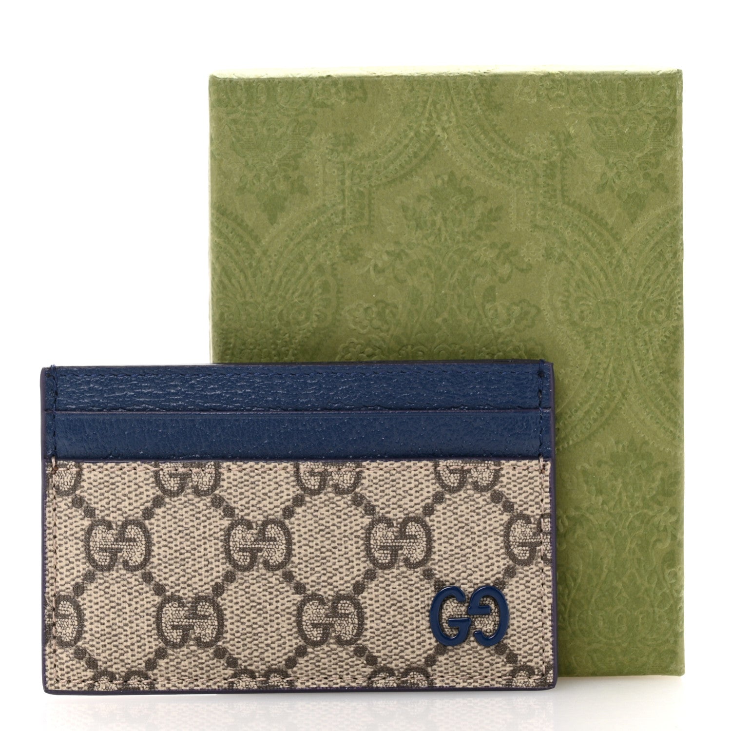 Gucci GG Supreme Monogram Bi-Color Card Holder Beige Ebony Royale 7 of 7