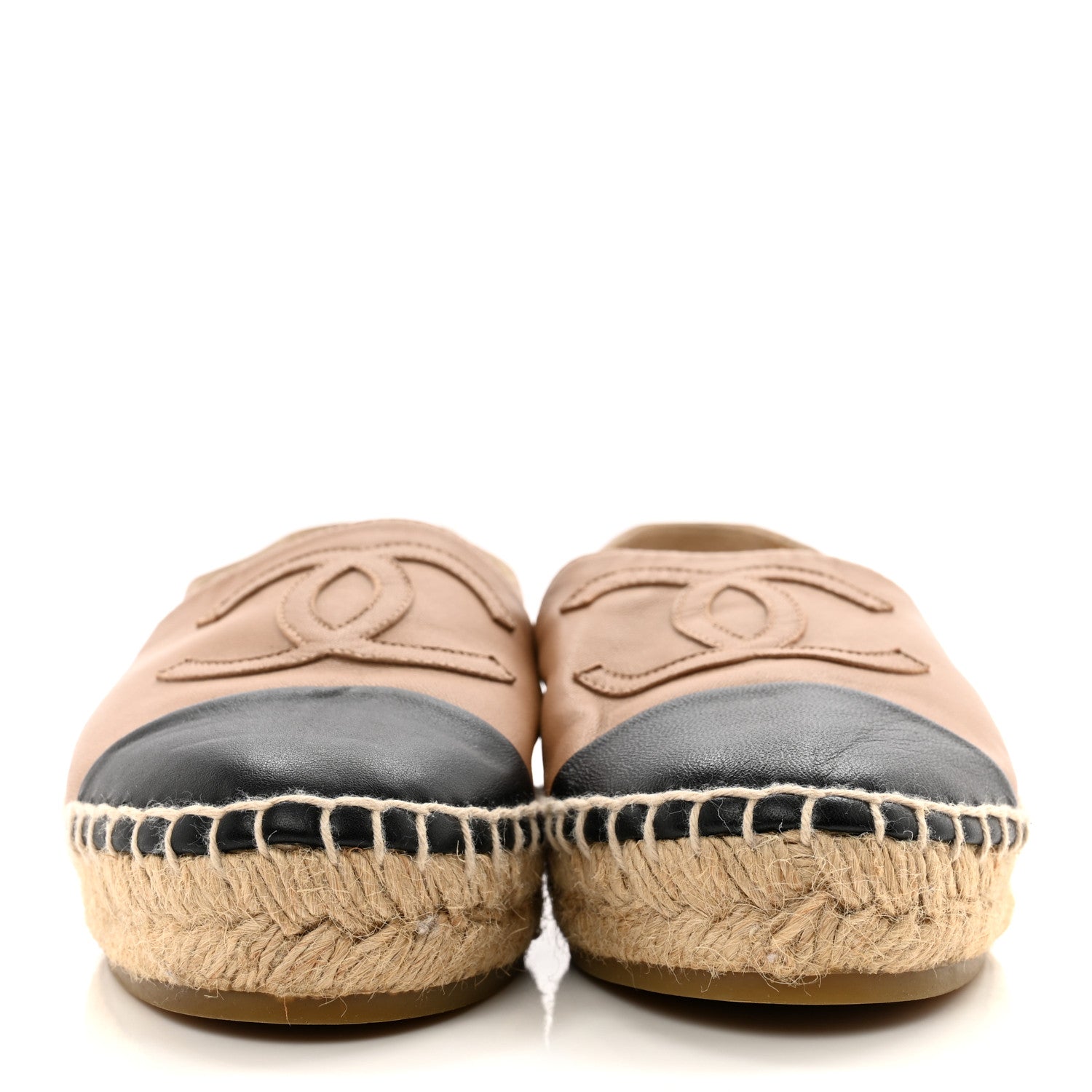 Chanel Lambskin CC Espadrilles 35 Beige Black 2 of 11