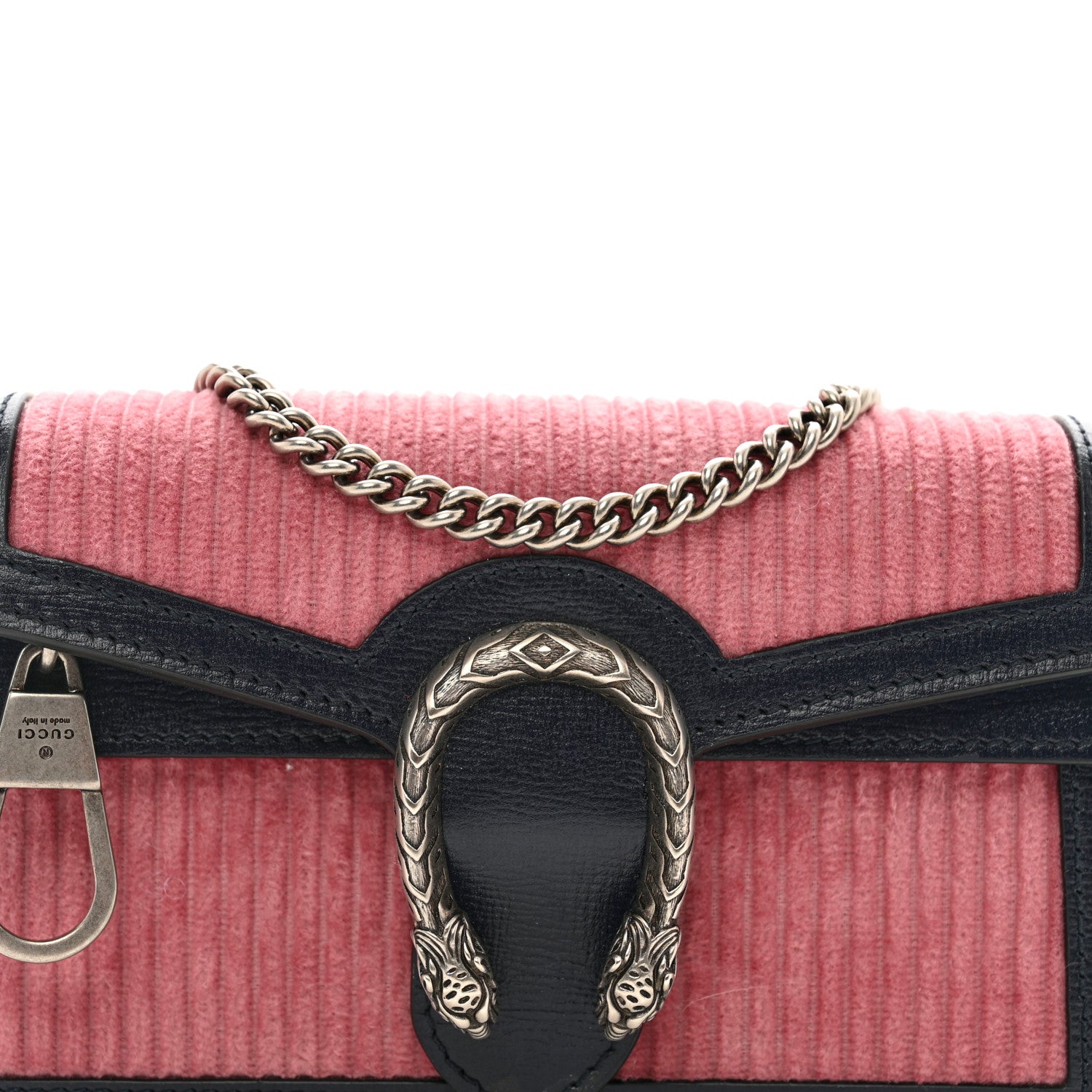 Gucci Lanzo Stretch Cord Azalea Calfskin Super Mini Dionysus Shoulder Bag Pink Blue 5 of 10