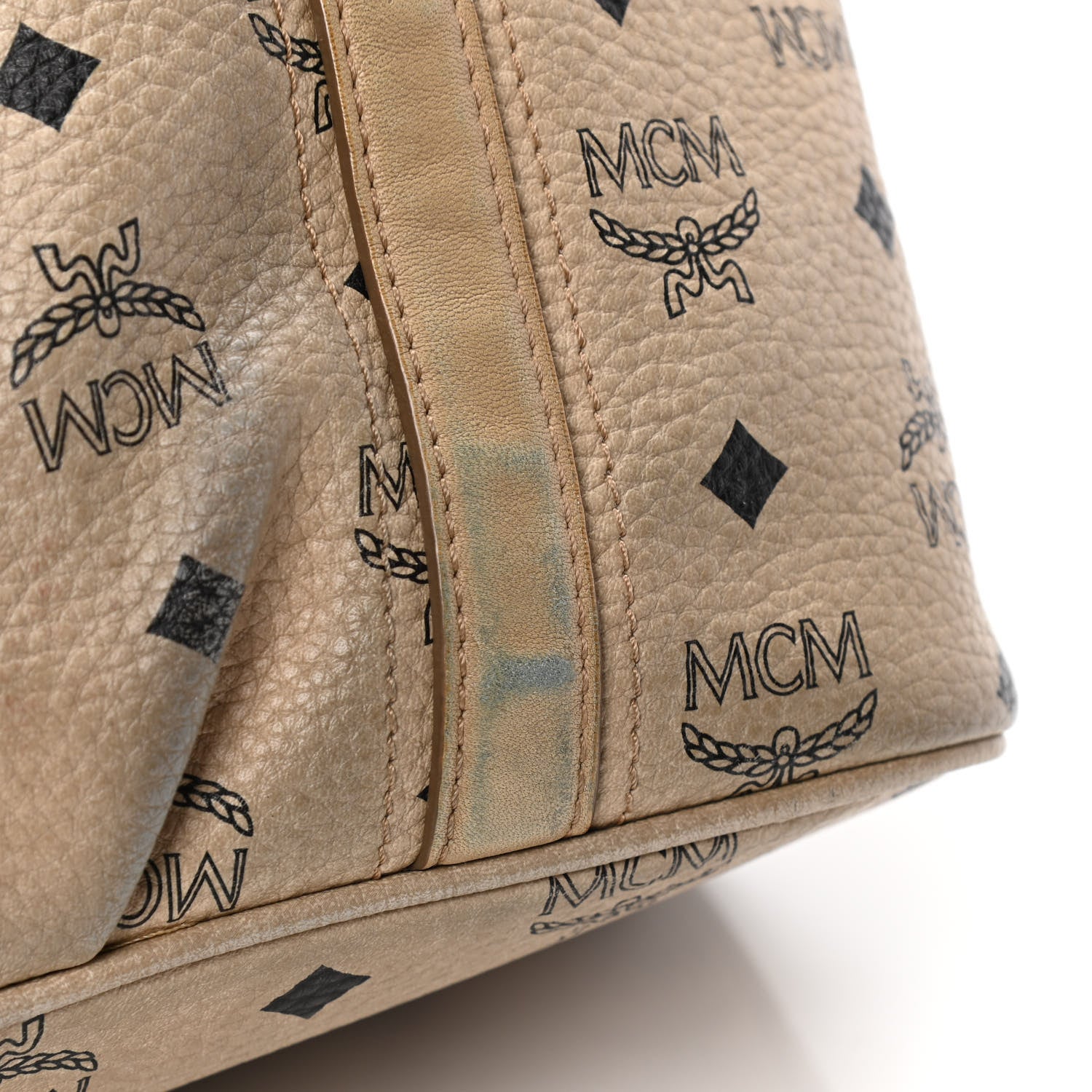 MCM Visetos Medium Essentials Shopper Tote Beige 6 of 7