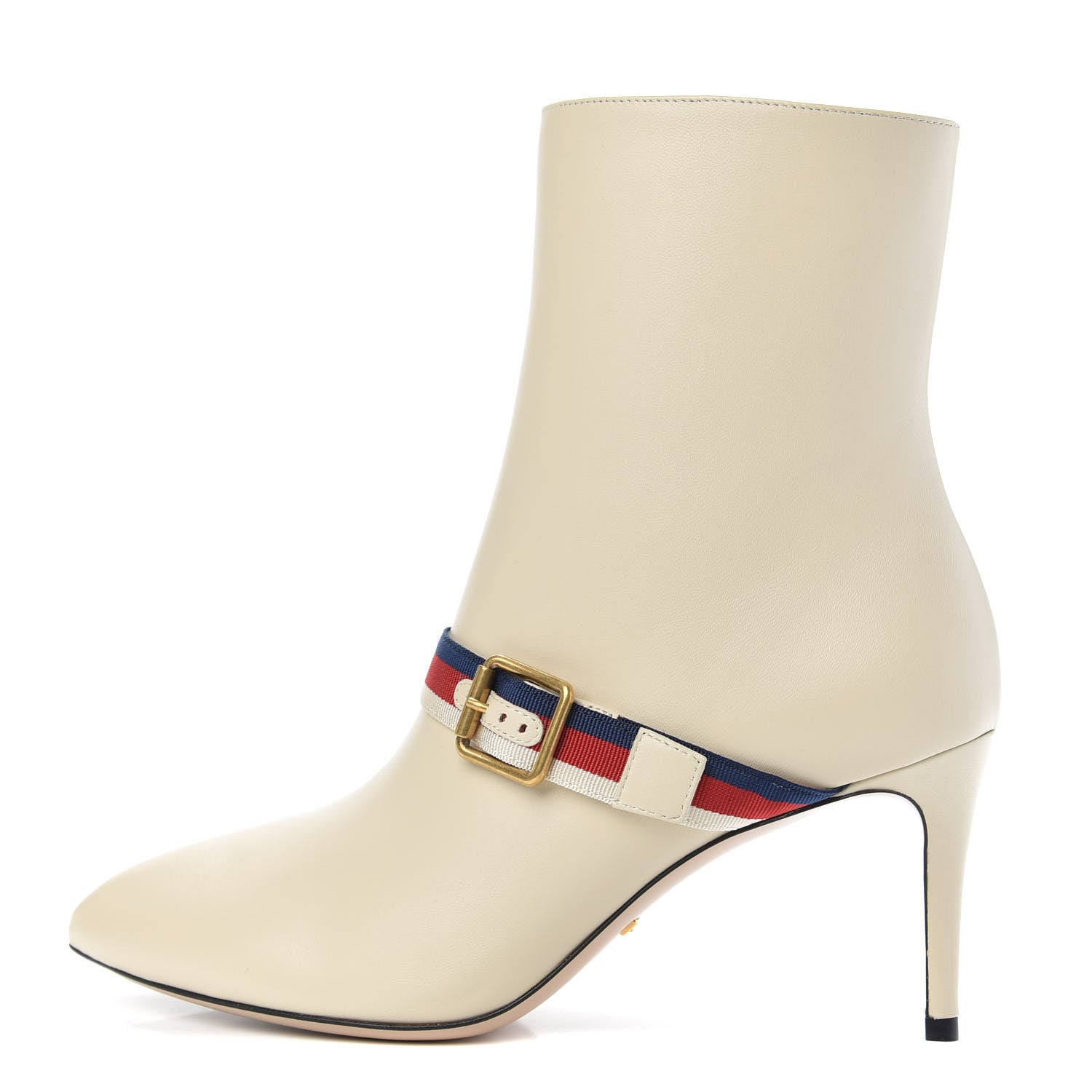 Gucci Nappa Sylvie Ankle Boots 38 Mystic White 1 of 7