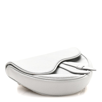 Christian Dior Grained Calfskin Mens Mini Saddle Bag Gray 3 of 9