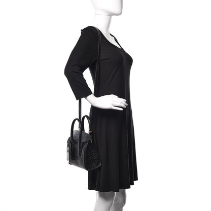 Alexander McQueen Calfskin Crocodile Embossed Mini Heroine 21 Black 2 of 11