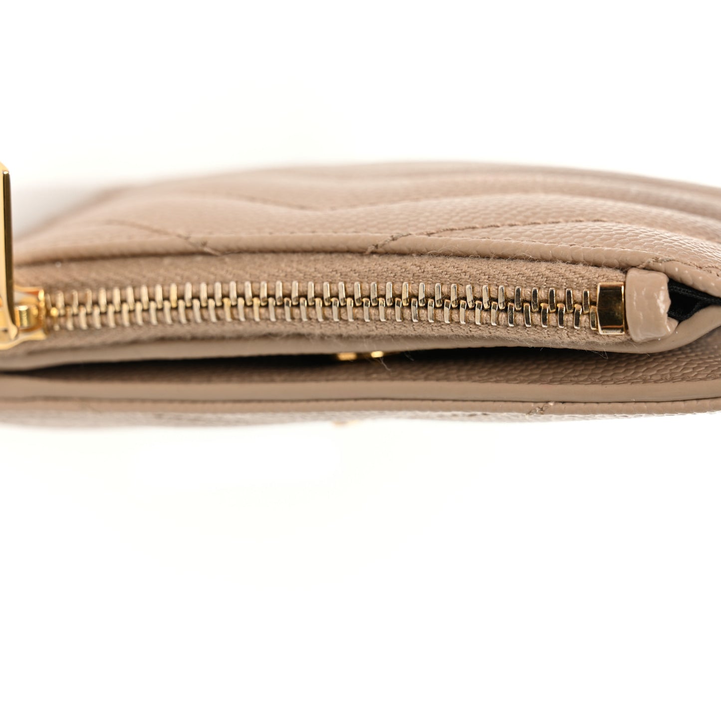 Grain De Poudre Matelasse Chevron Monogram Zipped Card Case Nude Powder