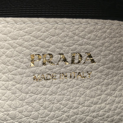 Prada Vitello Daino Soft Medium Double Zip Shoulder Bag White 7 of 11