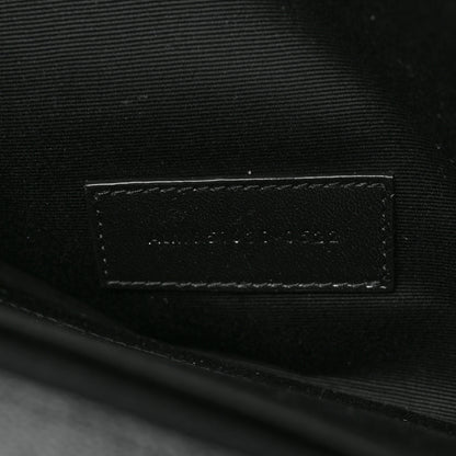 Saint Laurent Grain De Poudre Textured Mixed Matelasse Triquilt Monogram Clutch Black 8 of 8