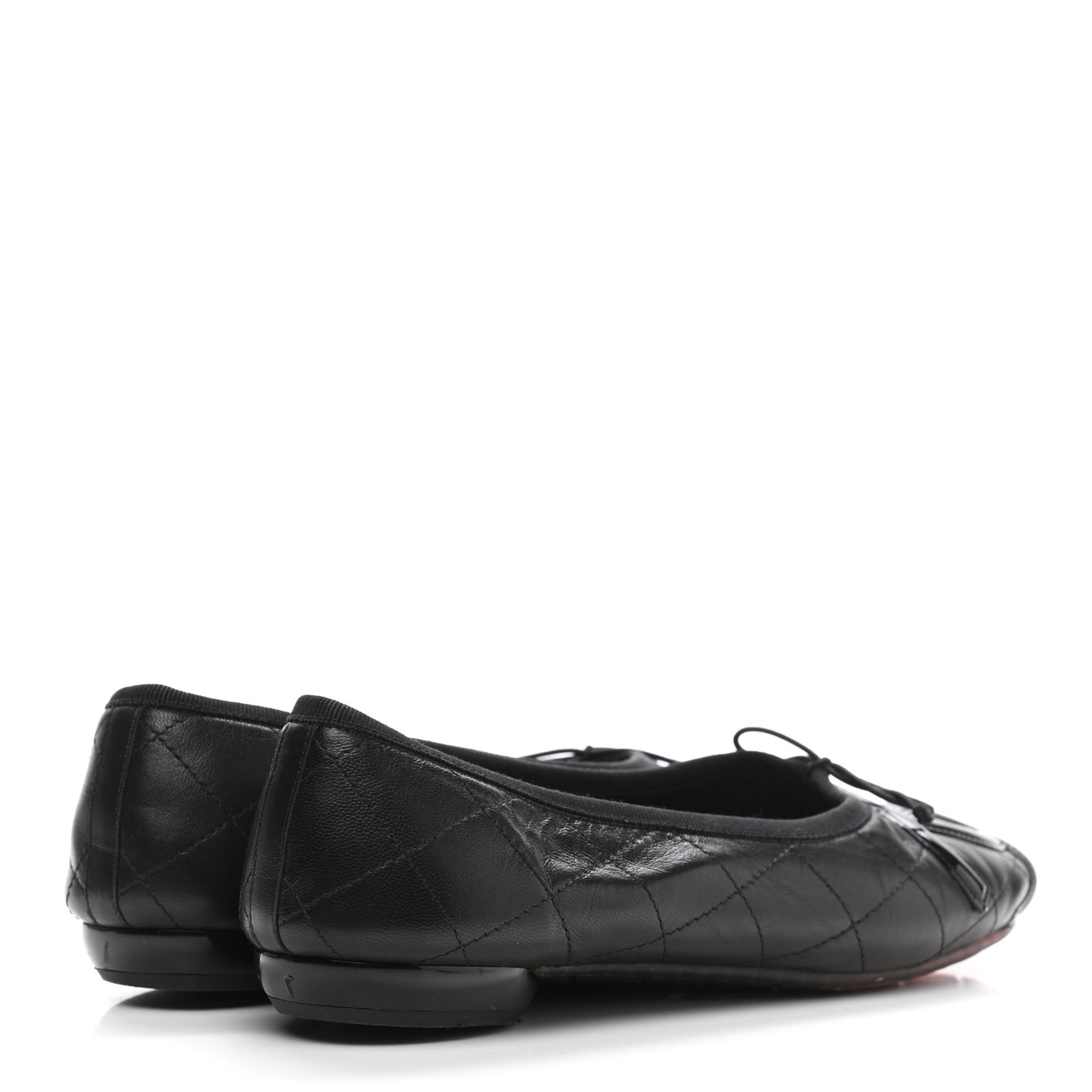Lambskin Quilted Cambon Ballerina Flats 39 Black