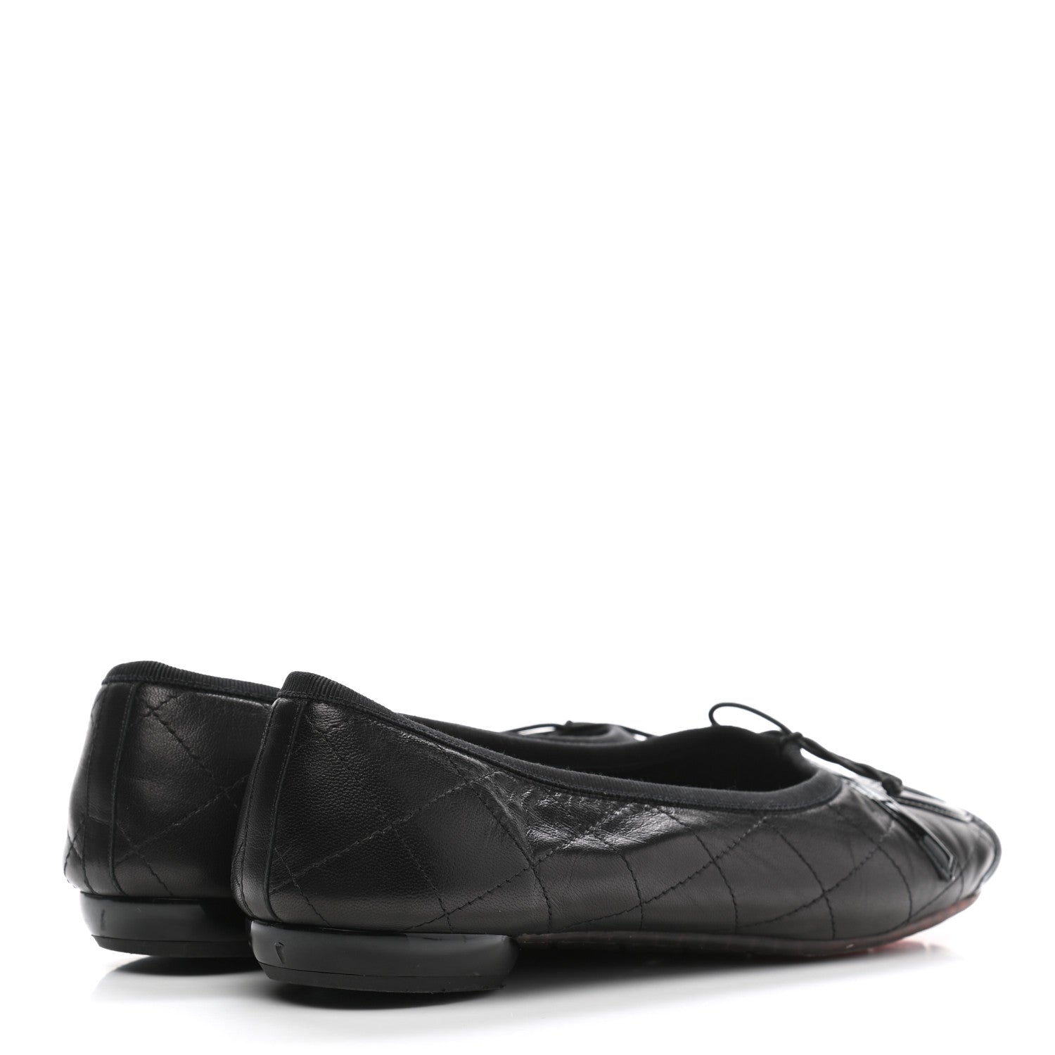 Chanel Lambskin Quilted Cambon Ballerina Flats 39 Black 4 of 9