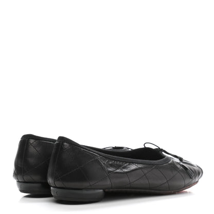 Chanel Lambskin Quilted Cambon Ballerina Flats 39 Black 4 of 9