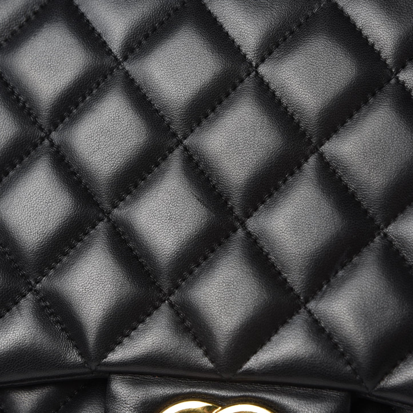 Lambskin Quilted Maxi Double Flap Black