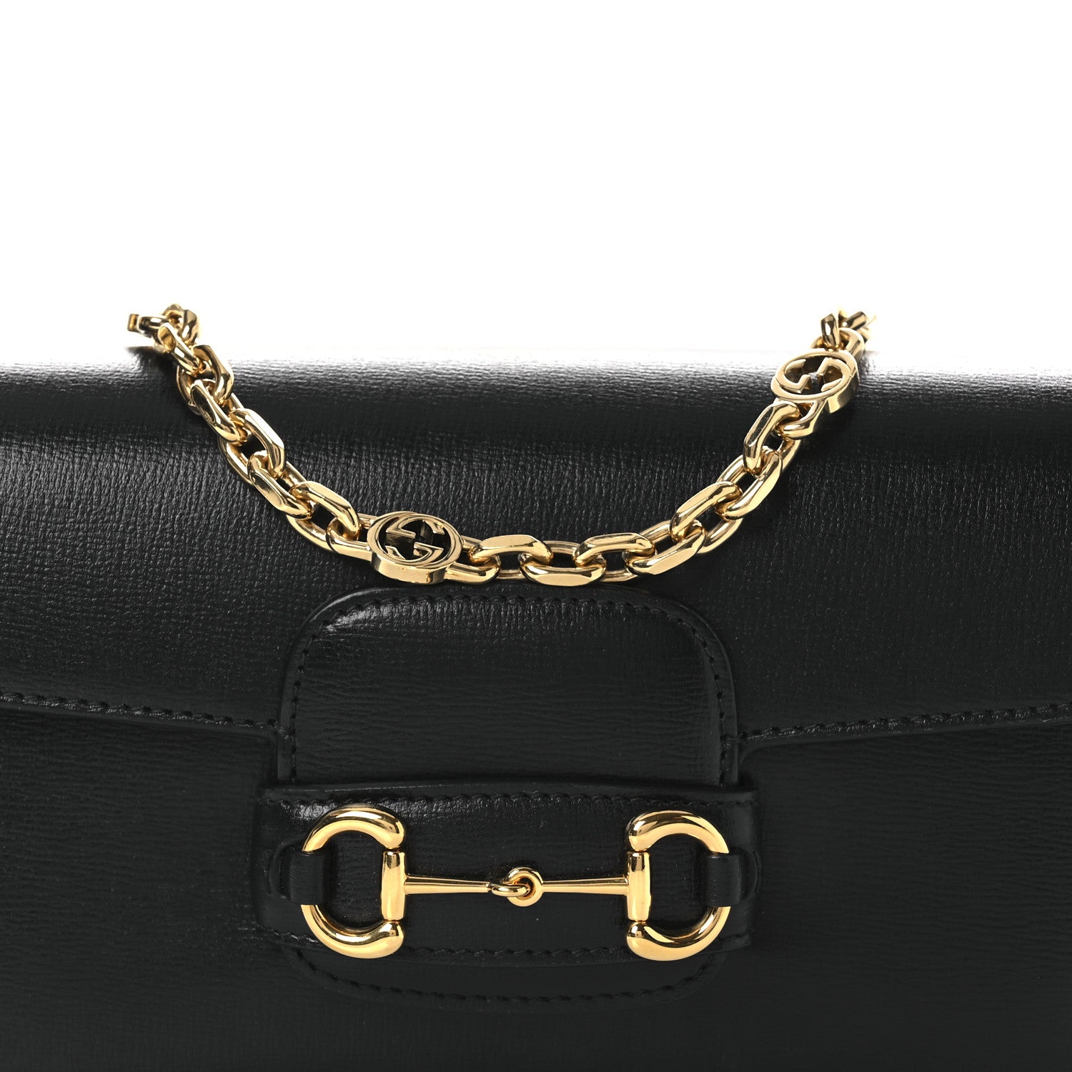 Gucci Azalea Calfskin Small Horsebit 1955 Chain Shoulder Bag Black 8 of 10