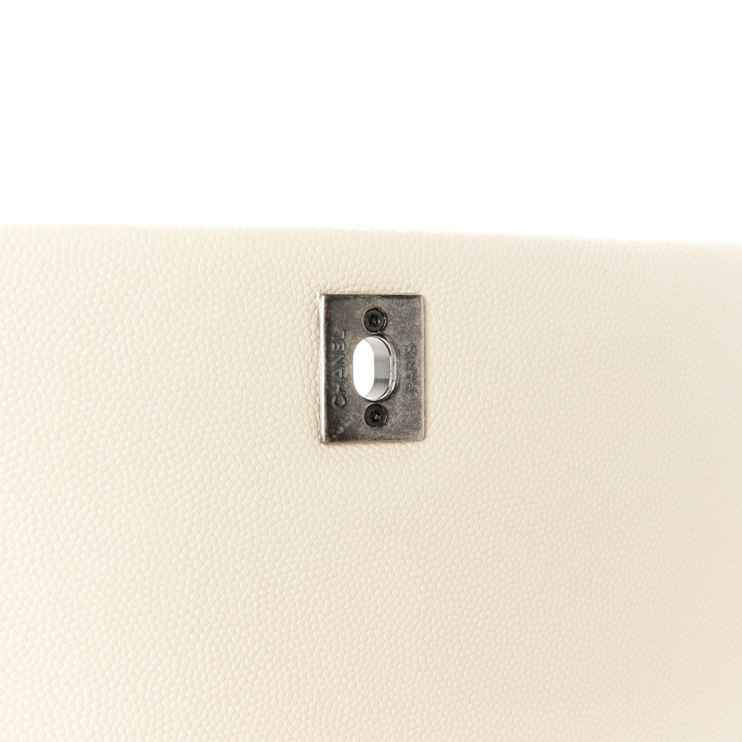 Caviar Lizard Quilted Mini Coco Handle Flap White