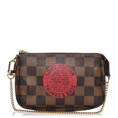 Louis Vuitton Damier Ebene Complice Trunks and Bags Mini Pochette Accessories Red 1 of 7