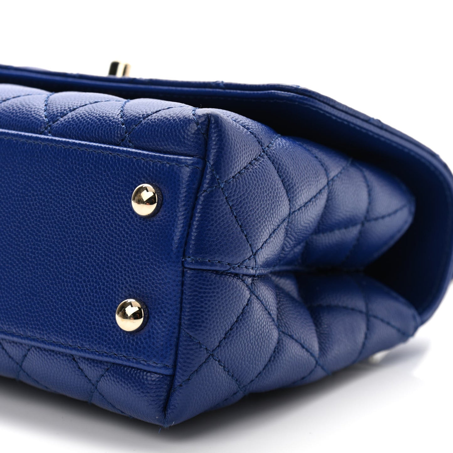 Caviar Quilted Mini Coco Handle Flap Blue