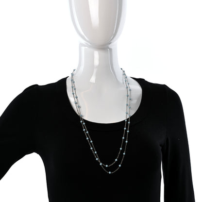 David Yurman Sterling SIlver Turquoise Long Bead Station Necklace 2 of 4