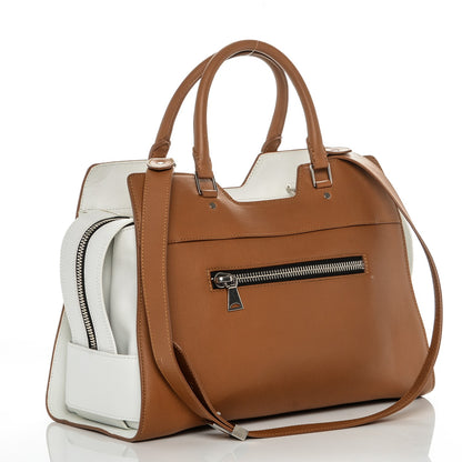 Proenza Schouler Smooth Calfskin PS13 Small Bi-Color Satchel Caramel White 3 of 6