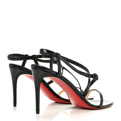 Christian Louboutin Calfskin Alligator Embossed Selima 85 Sandals 40 Black 4 of 7