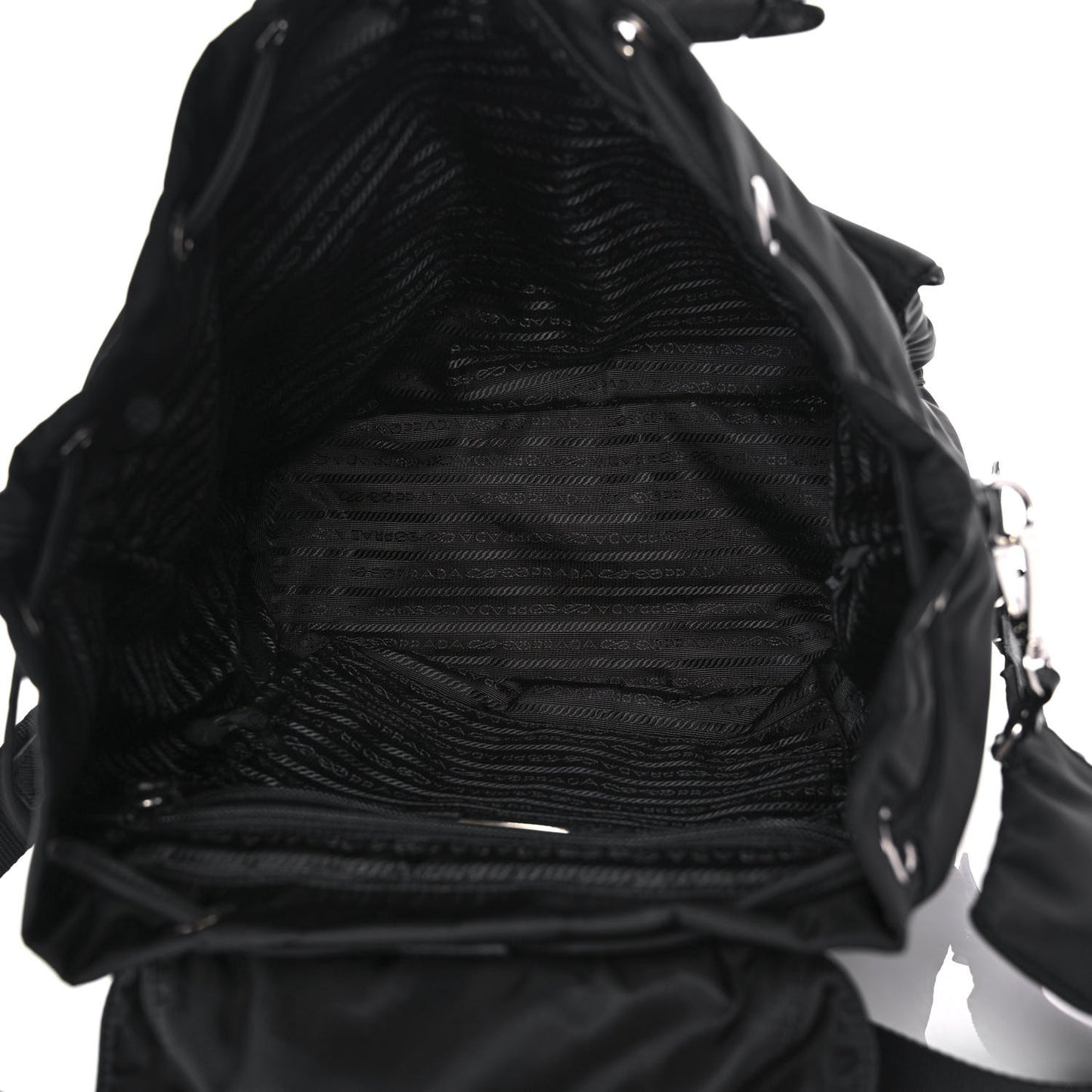 Tessuto Nylon Saffiano Medium Backpack Black