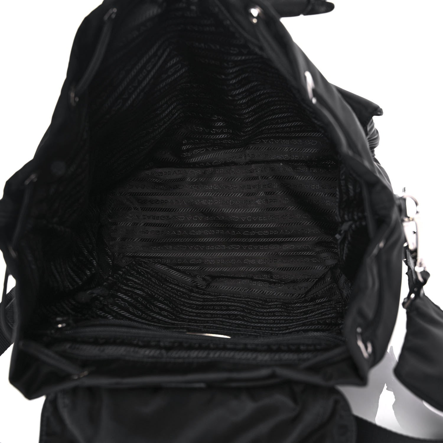 Prada Tessuto Nylon Saffiano Medium Backpack Black 6 of 16