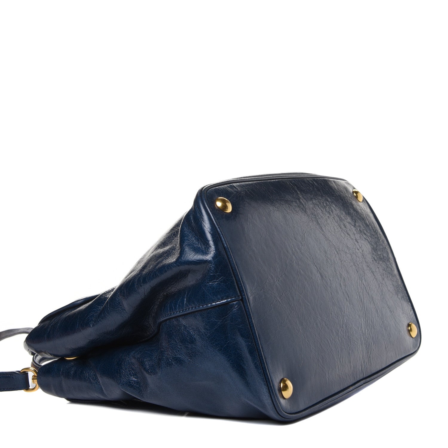 Miu Miu Vitello Shine Trapuntata Top Handle Tote Bluette 4 of 6