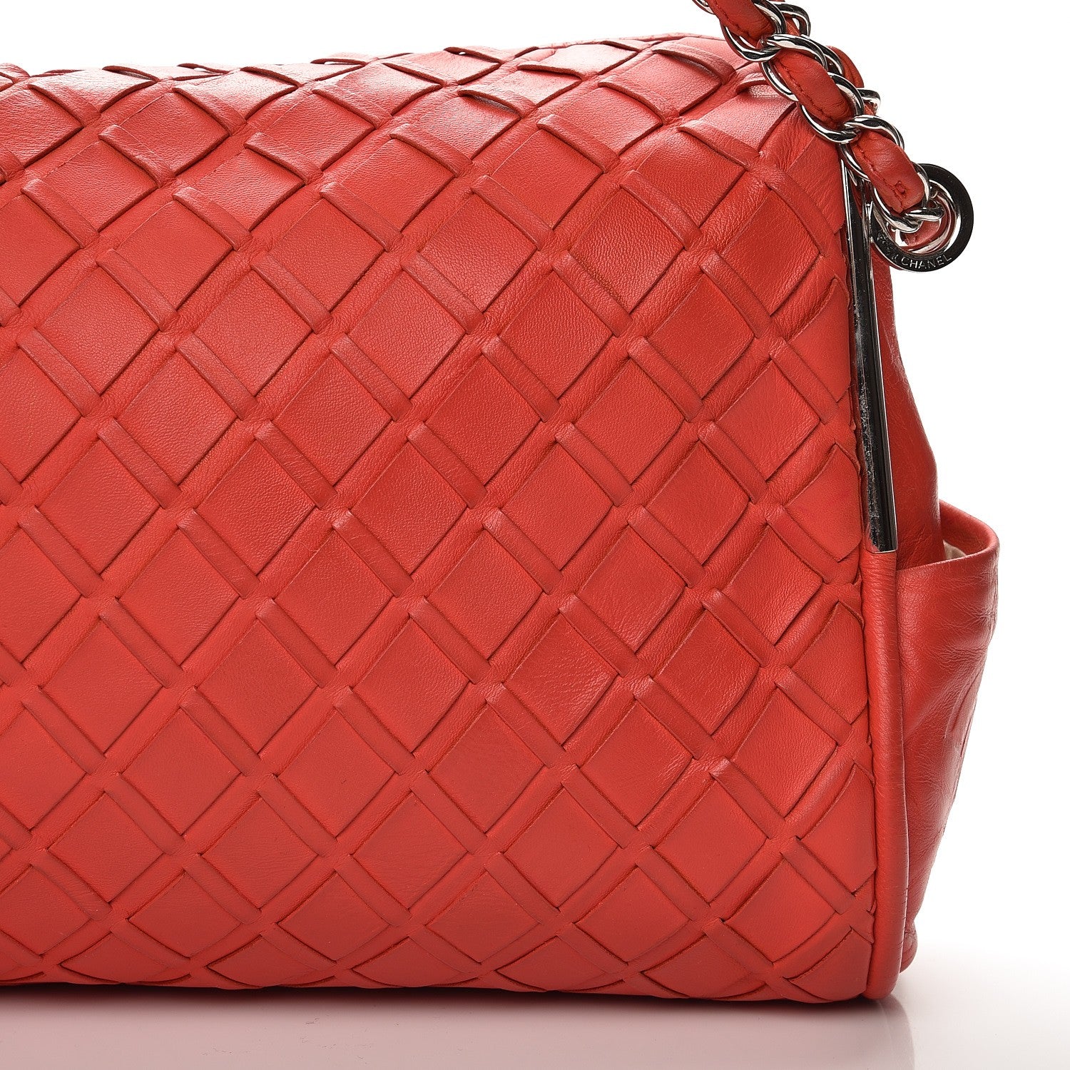 Chanel Lambskin Woven Medium Ultimate Soft Sombrero Hobo Red 10 of 13
