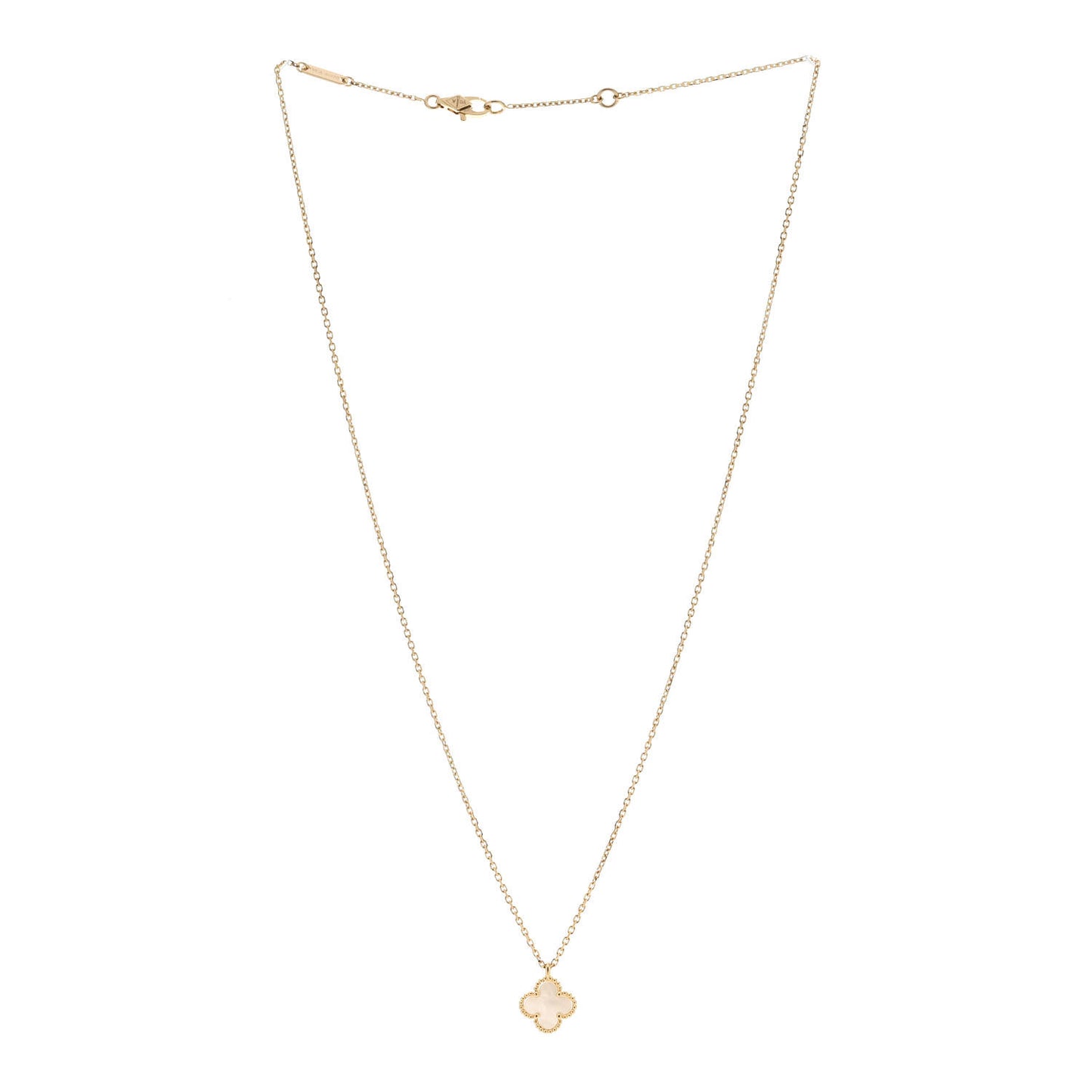 18K Yellow Gold Mother of Pearl Sweet Alhambra Pendant Necklace