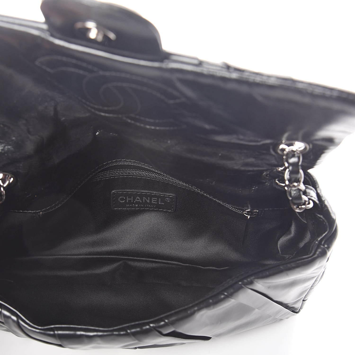 Chanel Glazed Calfskin Twisted Medium Flap Black 5 of 10