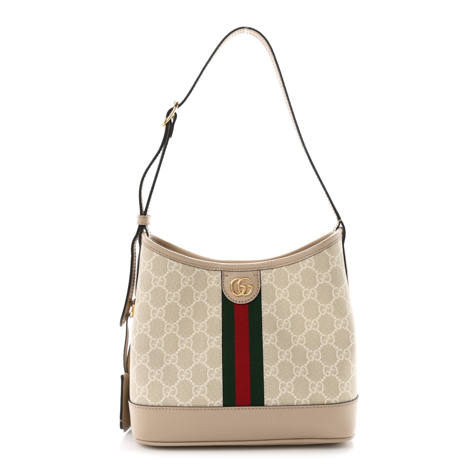 Gucci GG Supreme Monogram Web Small Ophidia Shoulder Bag Beige White Oatmeal 1 of 11