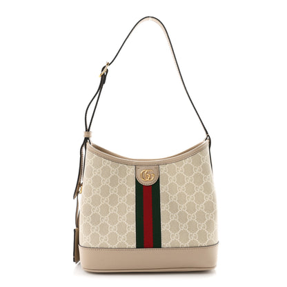 Gucci GG Supreme Monogram Web Small Ophidia Shoulder Bag Beige White Oatmeal 1 of 11