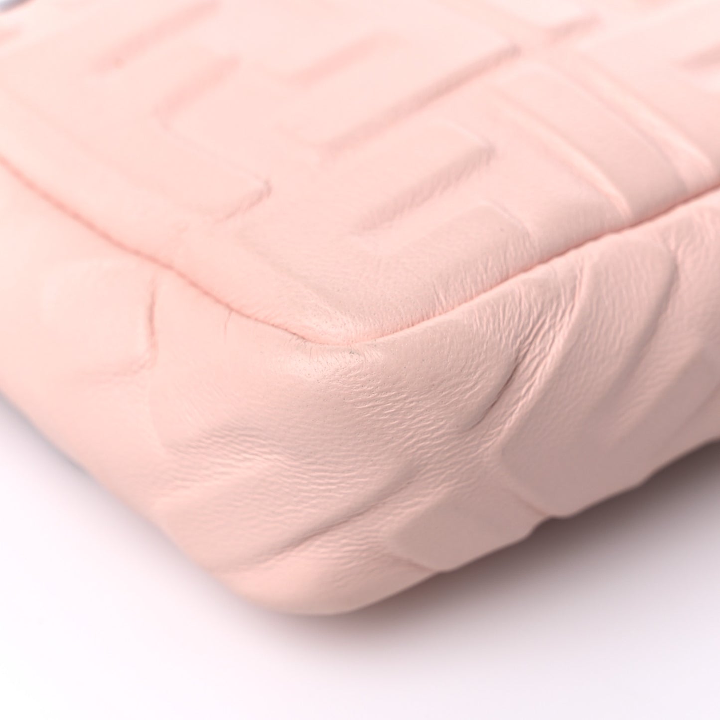 Nappa FF 1974 Embossed Mini Baguette Rosa Quarzo