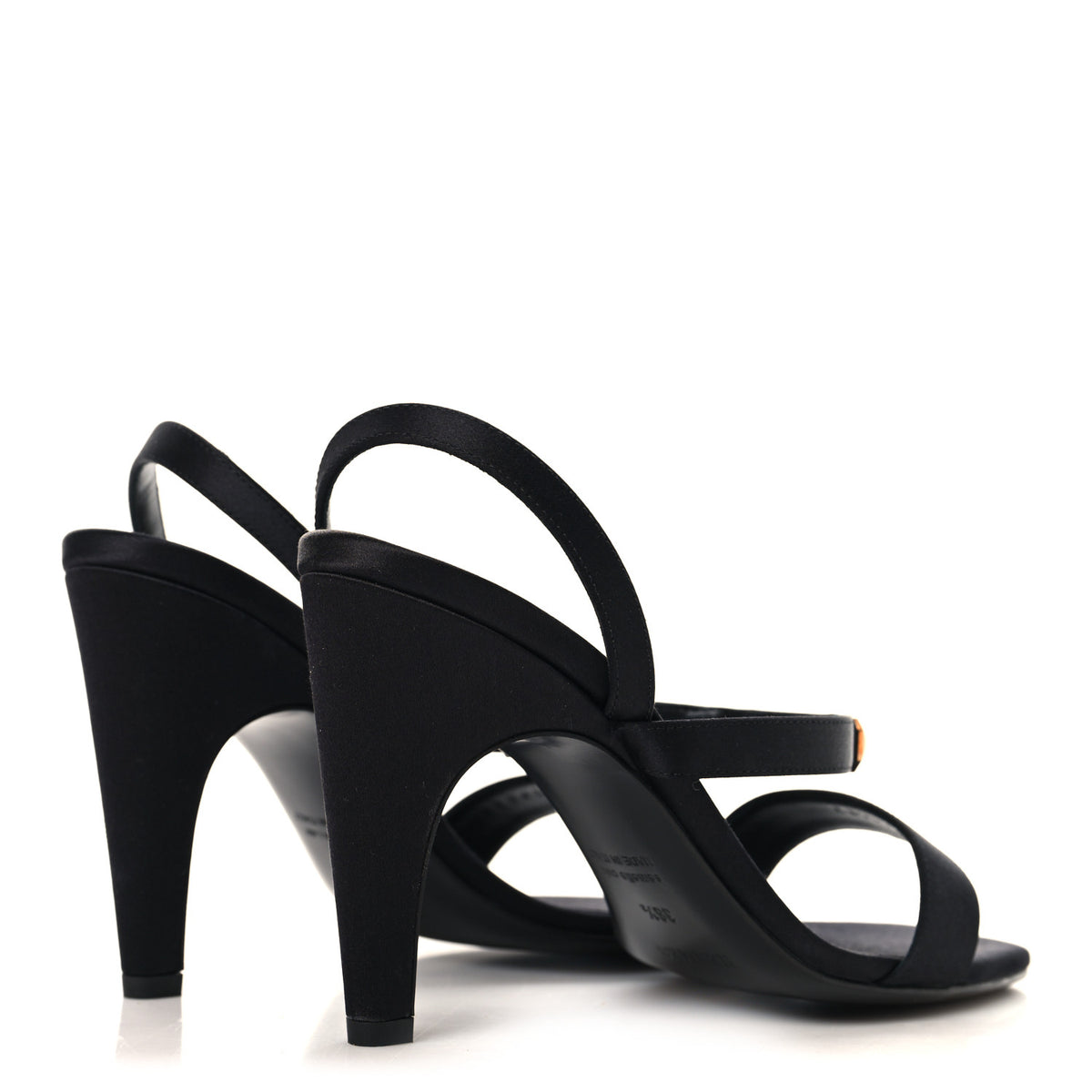 Hermes Satin Glamour 95 Sandals 36.5 Black 5 of 9