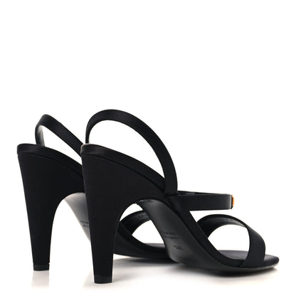 Hermes Satin Glamour 95 Sandals 36.5 Black 5 of 9