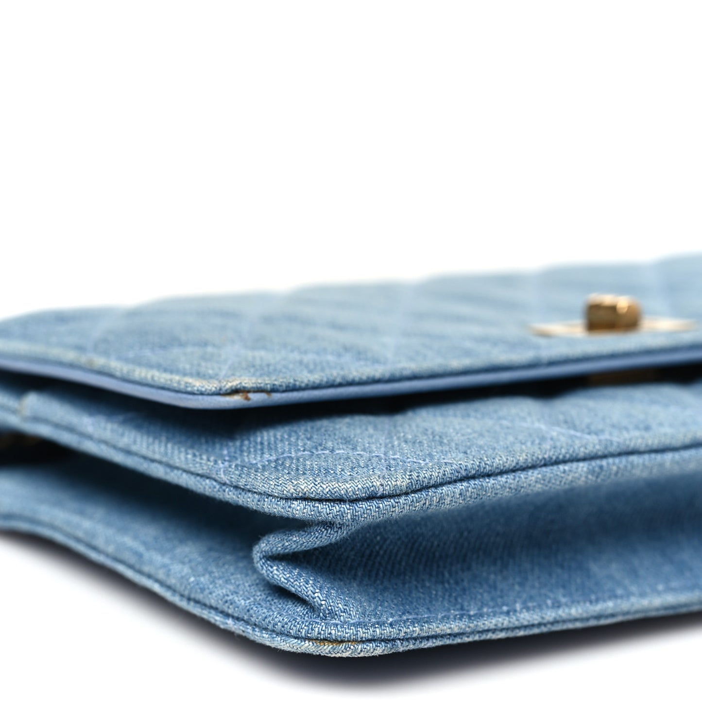 Denim Quilted Reissue Wallet On Chain WOC Blue