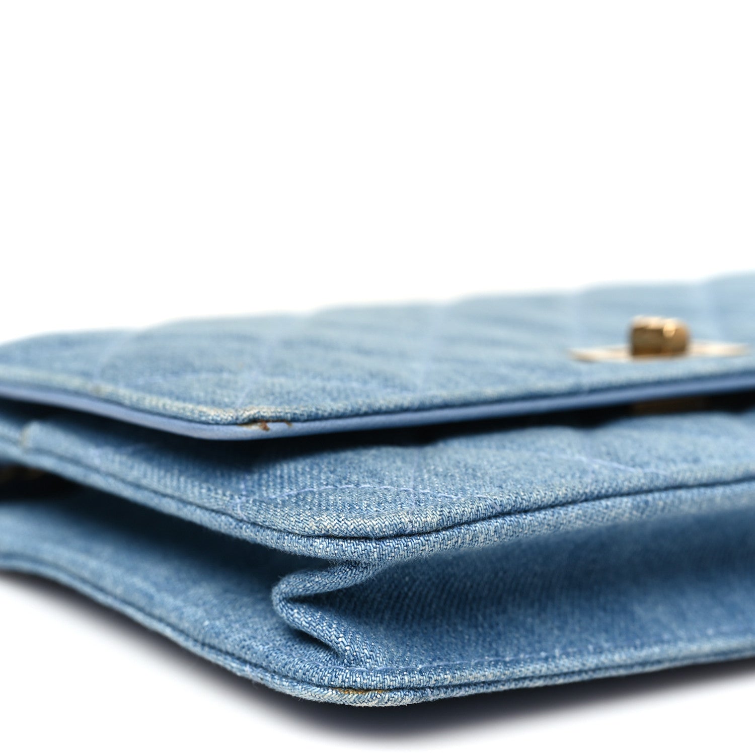 Chanel Denim Quilted Reissue Wallet On Chain WOC Blue 9 of 12