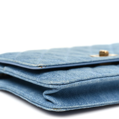 Chanel Denim Quilted Reissue Wallet On Chain WOC Blue 9 of 12