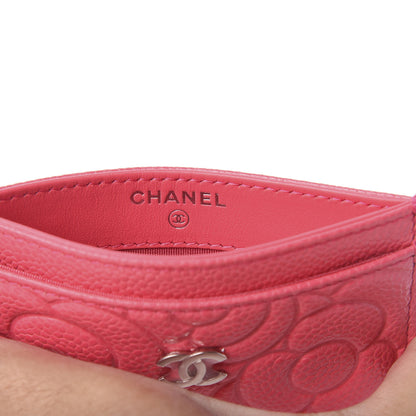 Chanel Caviar Camellia Embossed Card Holder Pink 6 of 9