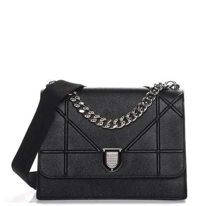 Christian Dior Grained Calfskin Diorama Satchel Black 1 of 8