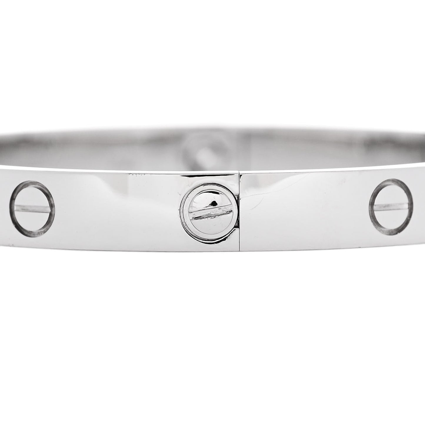 18K White Gold 4 Diamond Love Bracelet 17