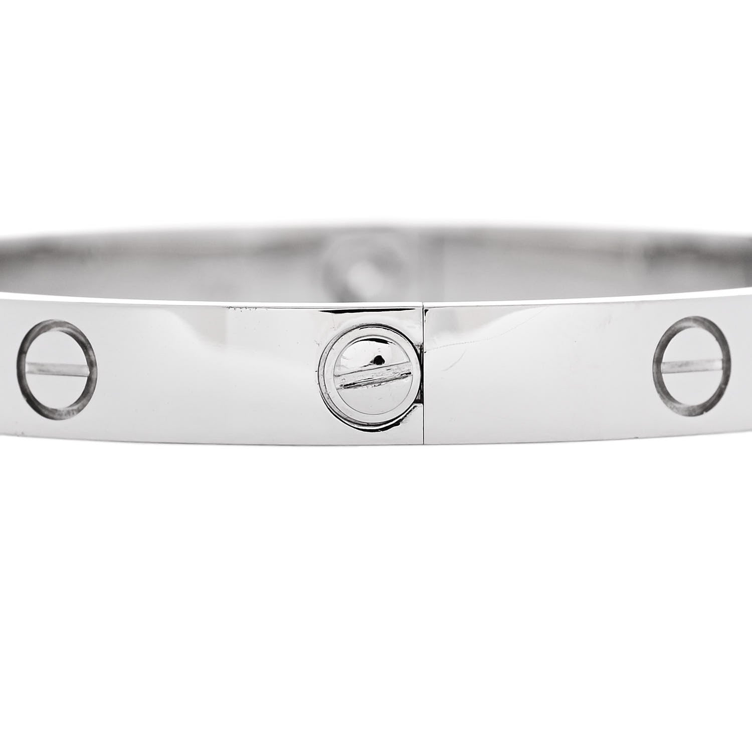 Cartier 18K White Gold 4 Diamond Love Bracelet 17 4 of 8
