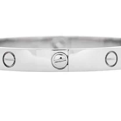 Cartier 18K White Gold 4 Diamond Love Bracelet 17 4 of 8