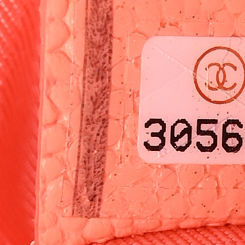 Chanel Caviar Quilted Small Cosmetic Case Coral 7 of 8