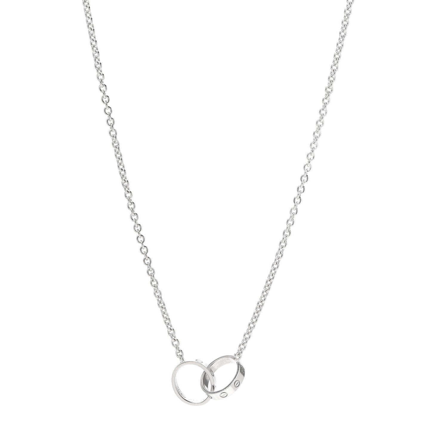 18K White Gold Baby LOVE Necklace