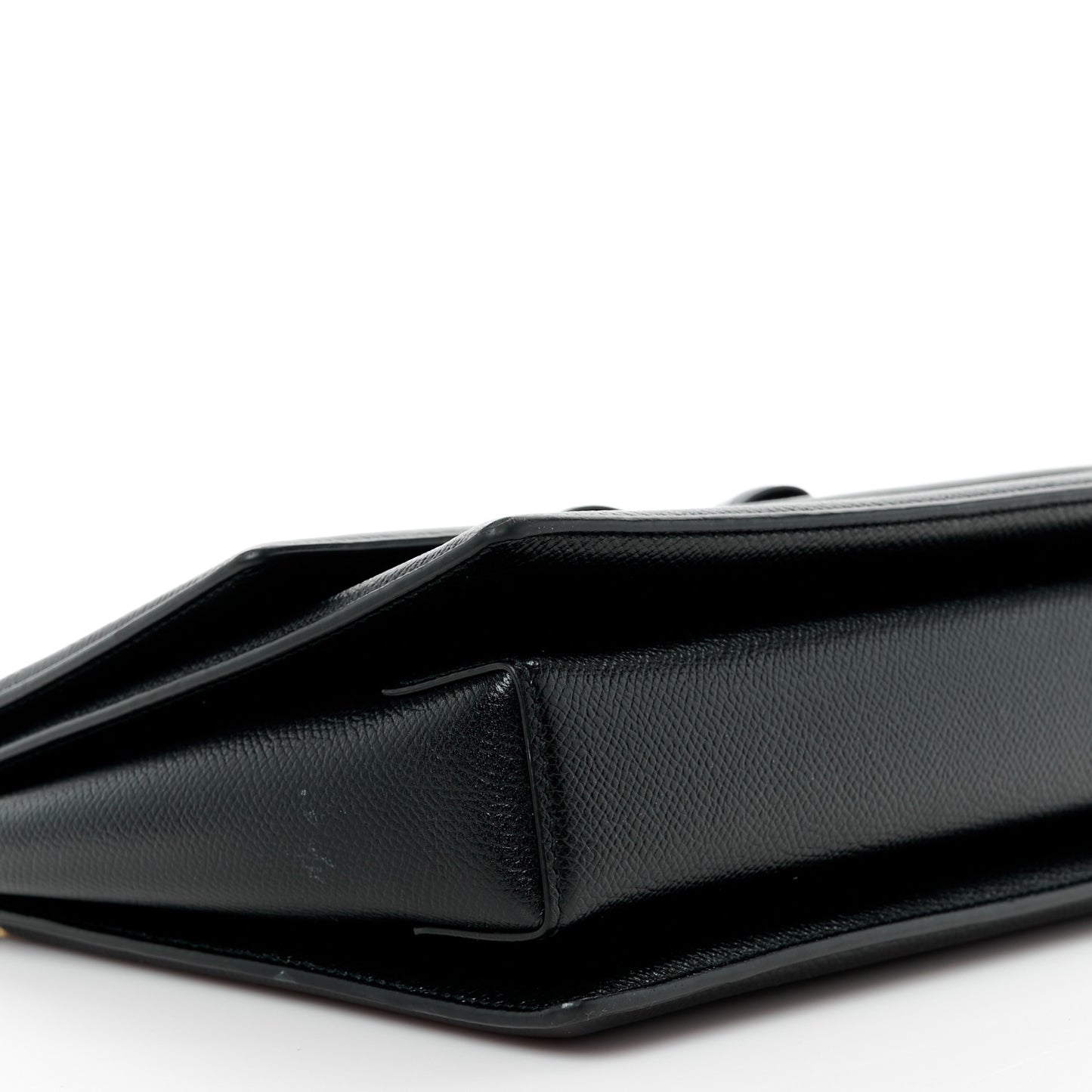 SALVATORE FERRAGAMO Hammered Calfskin Vara Bow Chain Flap Crossbody Black