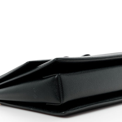 Salvatore Ferragamo SALVATORE FERRAGAMO Hammered Calfskin Vara Bow Chain Flap Crossbody Black 9 of 11