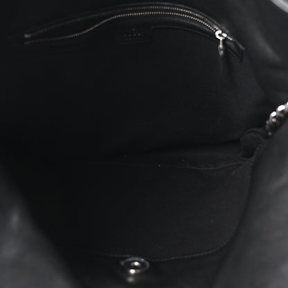 Gucci Sakai Be Green Calfskin Diagonal Stitched Medium Blondie Tote Black 5 of 10